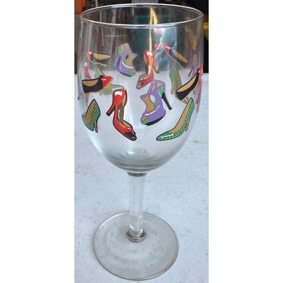 High Heel Shoes Theme Clear Stemmed Wine Glass 10 oz. Capacity 7" Tall - Picture 2 of 10